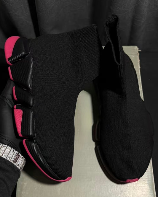 pink sock shoes